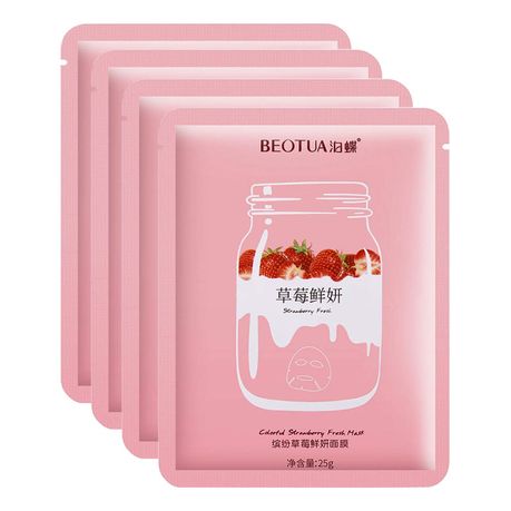 Nordik Beauty Korean Purifying Vitamin C Strawberry Face Sheet Mask(4 Pack)